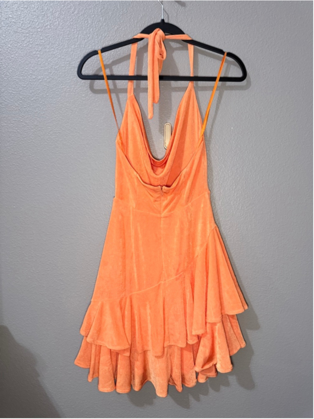 Women's Saints + Secrets Orange tiered halter Mini Dress S - Picture 7 of 9